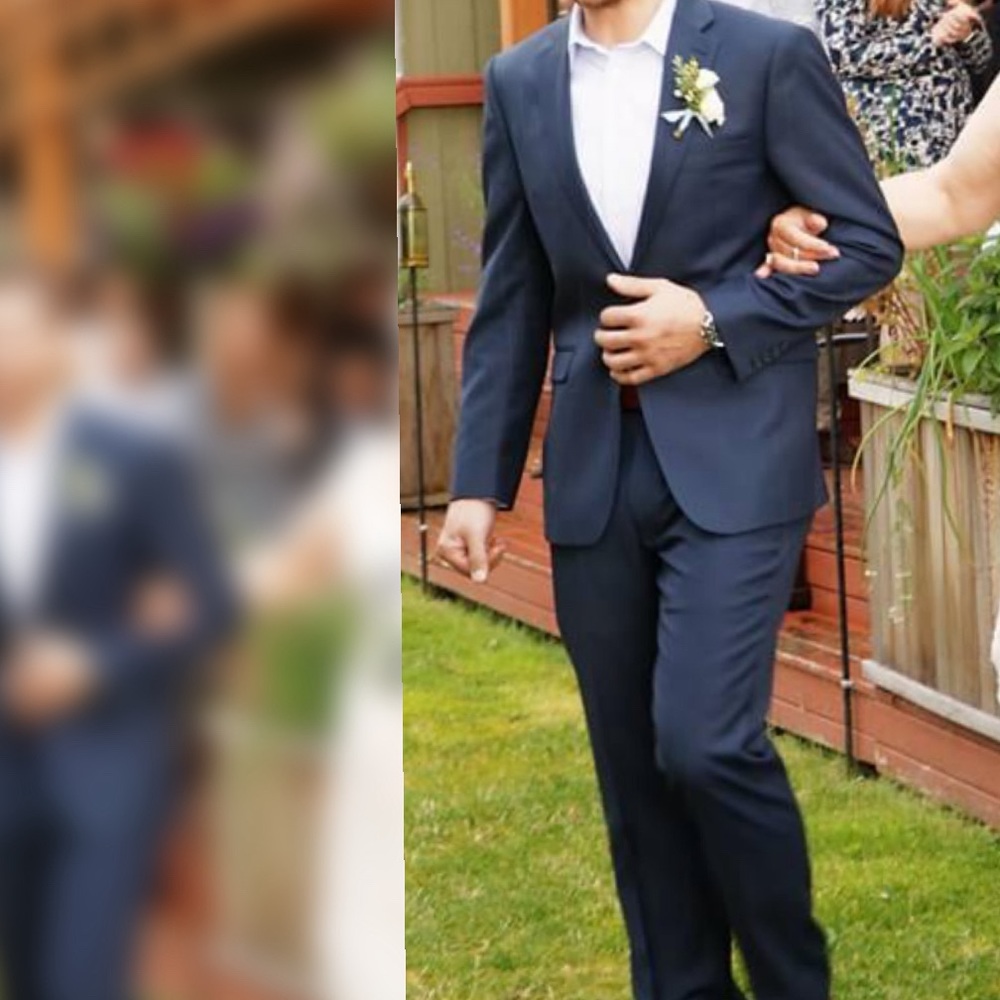 Calvin Klein slim fit suit and dress shirt.